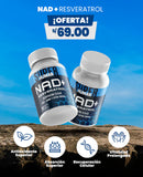 NAD + Resveratrol - Cápsulas de Reparación Celular Antienvejecimiento y Energía Extra (30 Cápsulas) - SuperHuman™