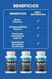NAD + Resveratrol - Cápsulas de Reparación Celular Antienvejecimiento y Energía Extra (30 Cápsulas) - SuperHuman™